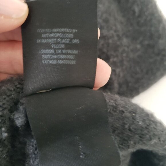 Anthropologie XS Faux Wrap Soft Alpaca Wool Surplice VNeck Collar Grey Sweater - Picture 9 of 16